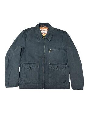 Vintage Schott Western Jacket Mens Medium Gray Canvas Full Zip Workwear 90s